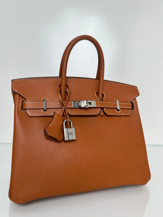 Hermes Birkin 25 Fauve Epsom PHW #J
