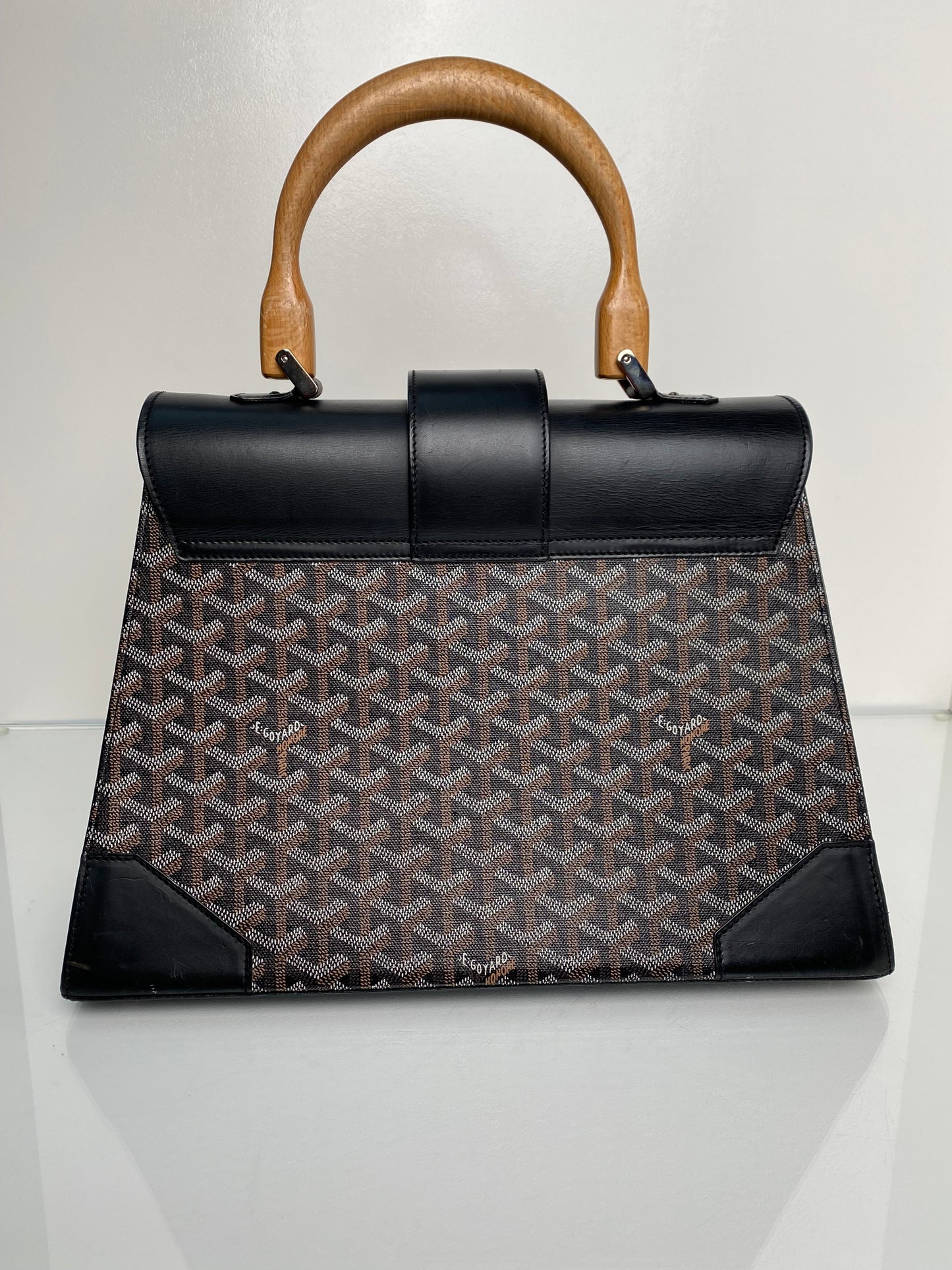 Goyard Black PM Goyardine Top Handle Tote Bag SHW