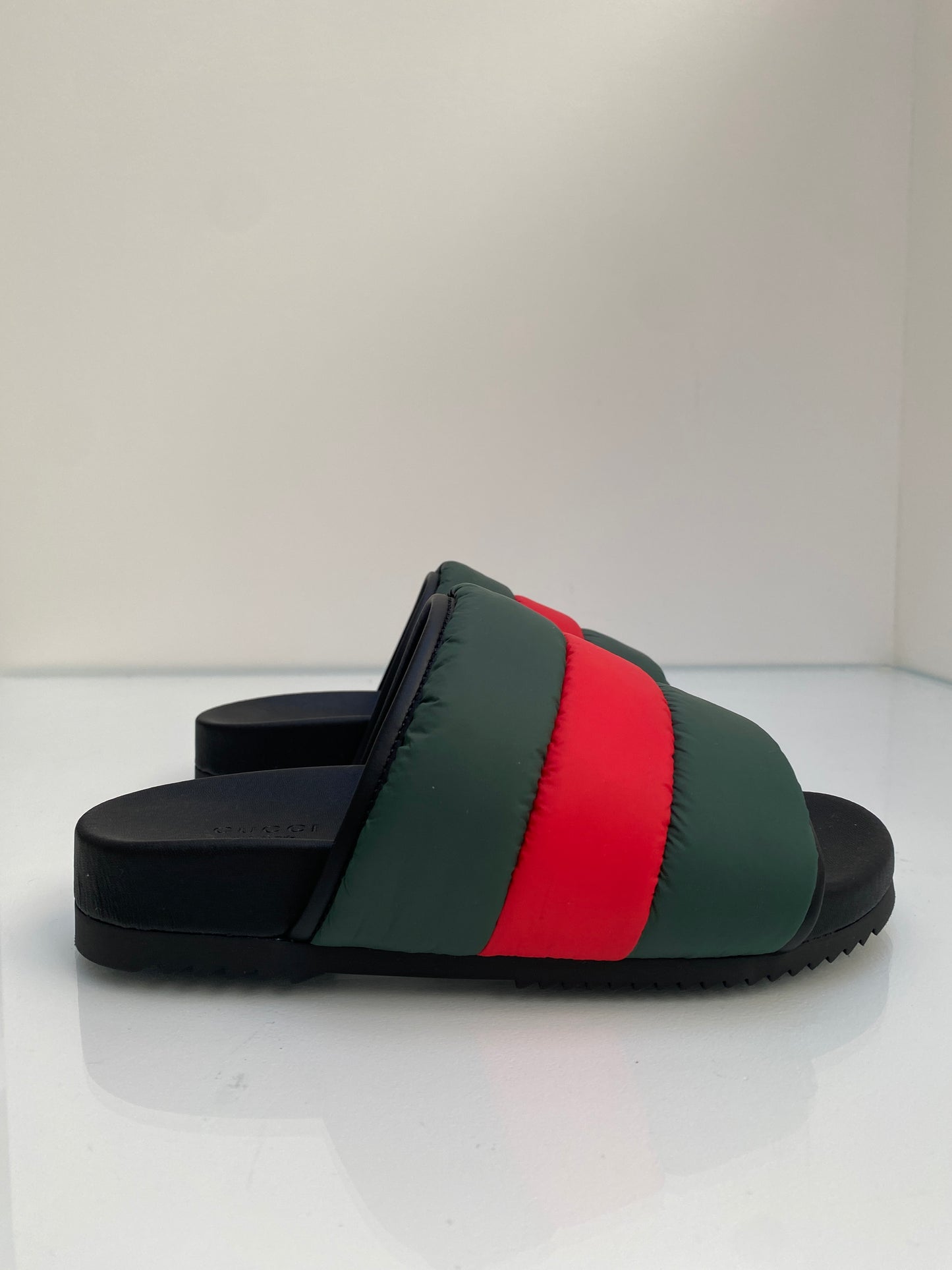 Gucci Red and Green Puffer Slides, 7