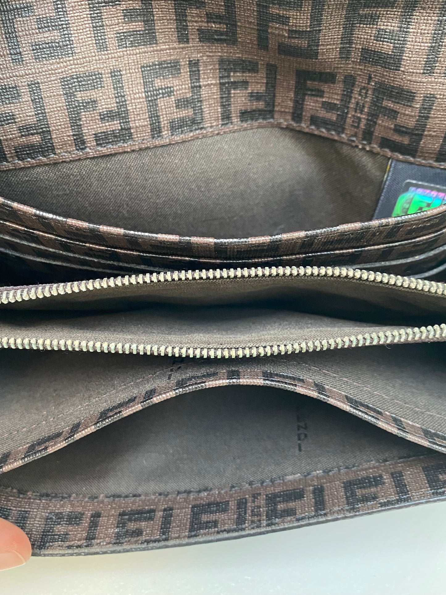 Fendi Dark Brown  Zucca Print Long FF Wallet