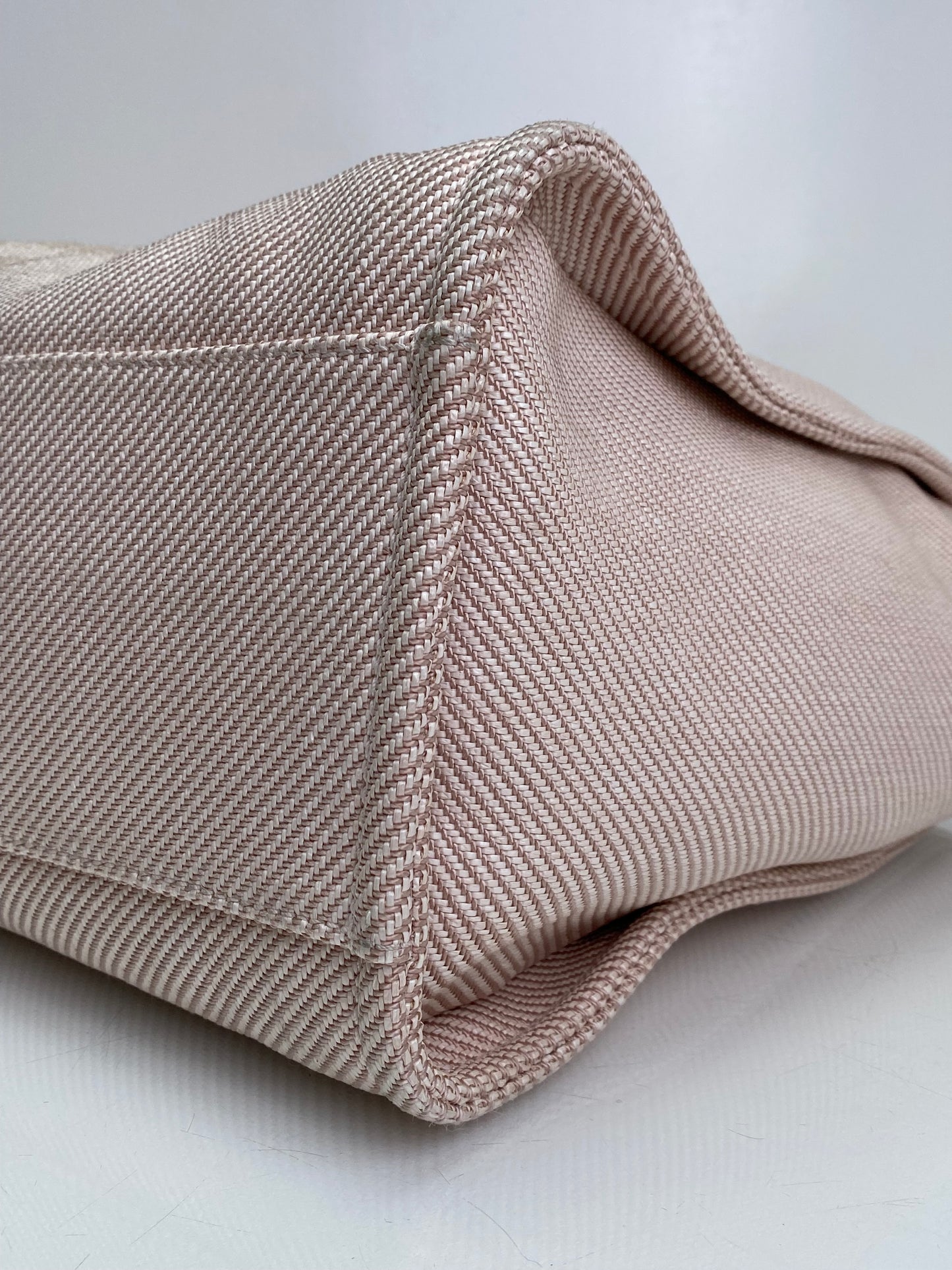 Chanel Light Pink Mixed Fibers Deauville Tote Bag GHW