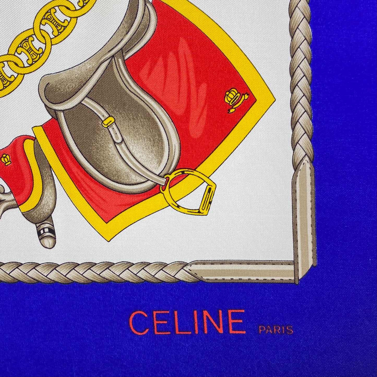 Celine Blue & White Horses Silk Scarf