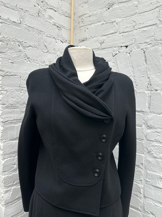 Valentino Vintage Black Jacket & Skirt Set, 10