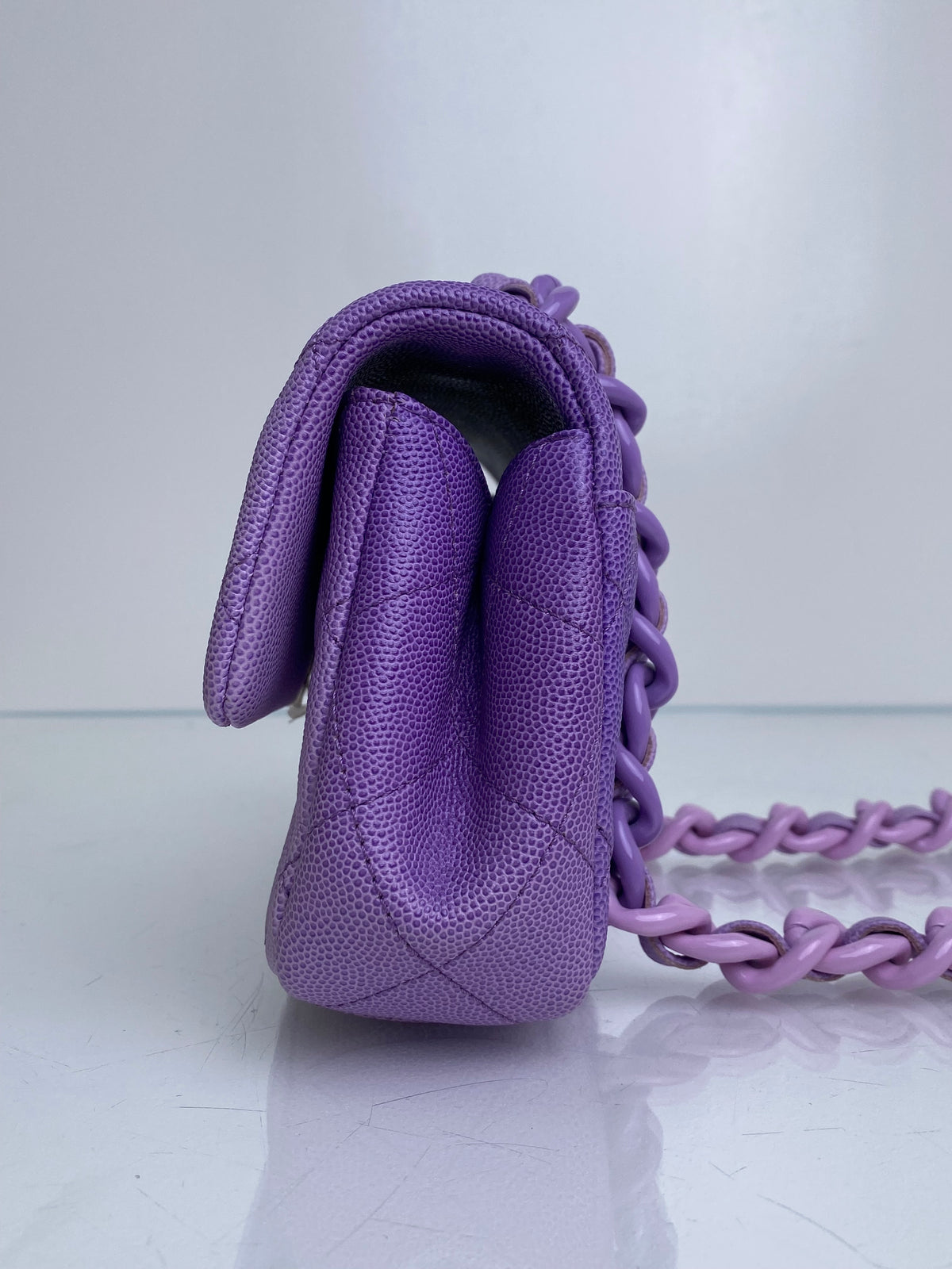Chanel Mini Purple Ombre Flap Acrylic Chain Bag SHW