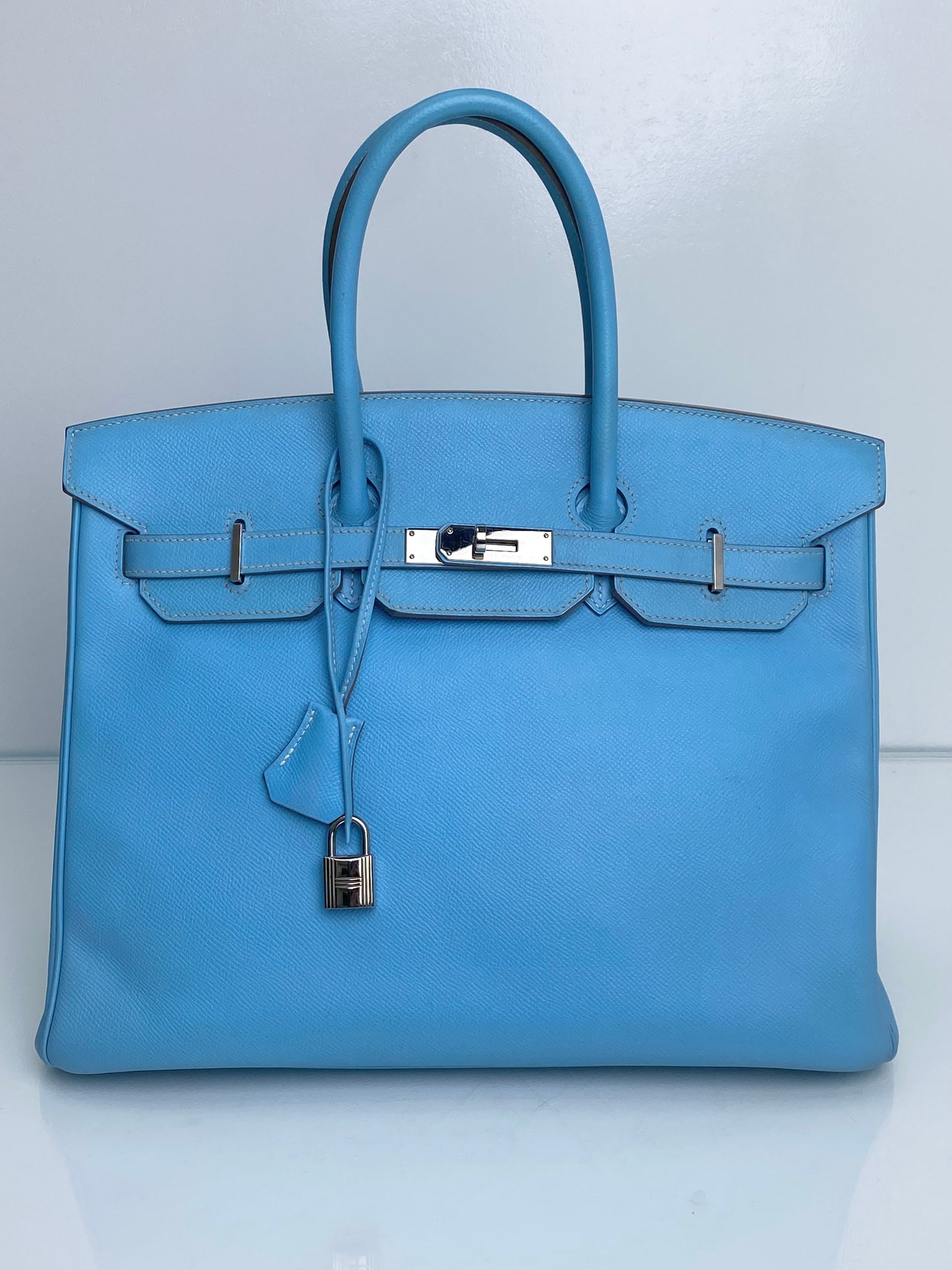 Hermes Birkin 35 Bleu Celeste / Mykonos Candy Epsom PHW #B