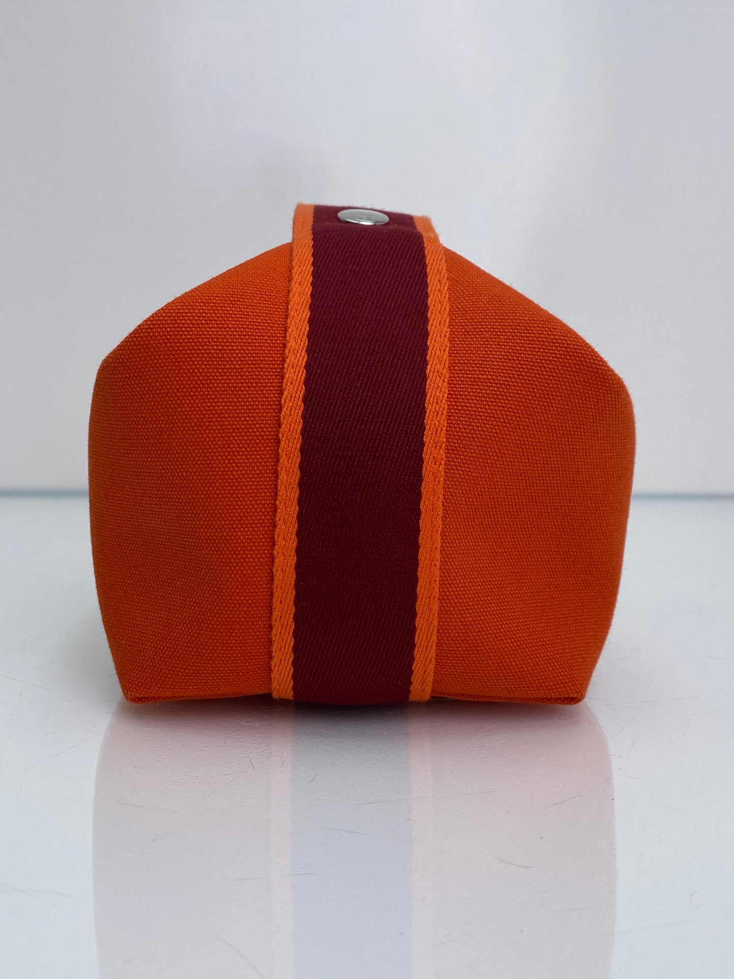 Hermes Bride A Brac PM Orange & Burgundy Toile Bag