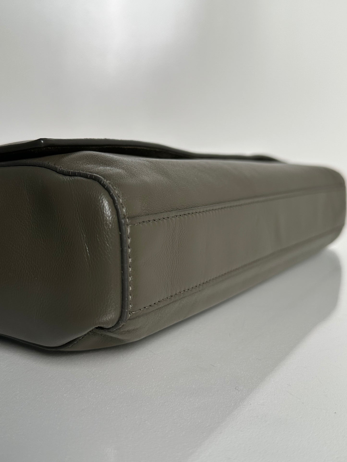 Saint Laurent Grey / Taupe Suede Reversible Kate Bag GHW