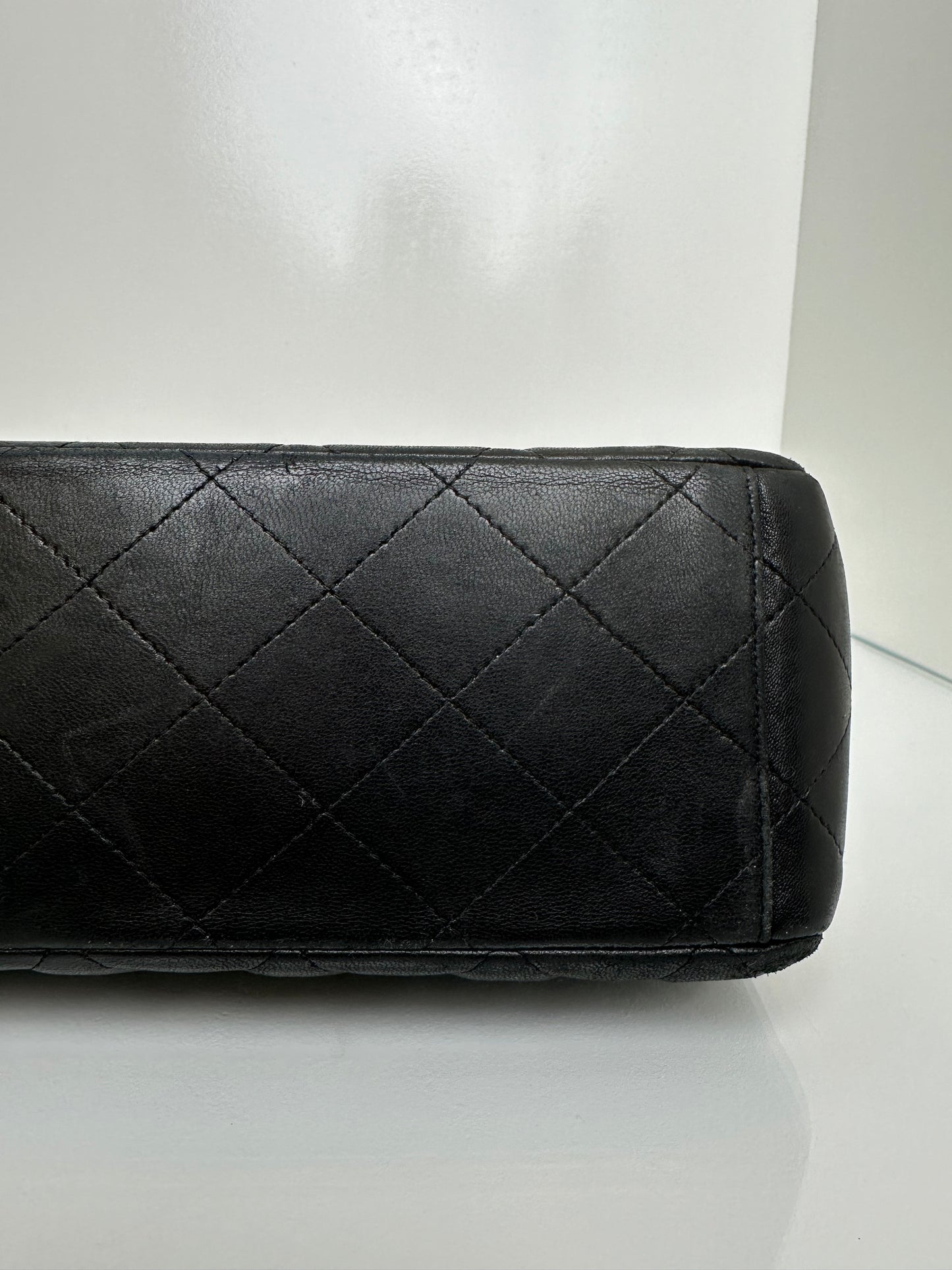 Chanel Black Lambskin Double Flap SHW