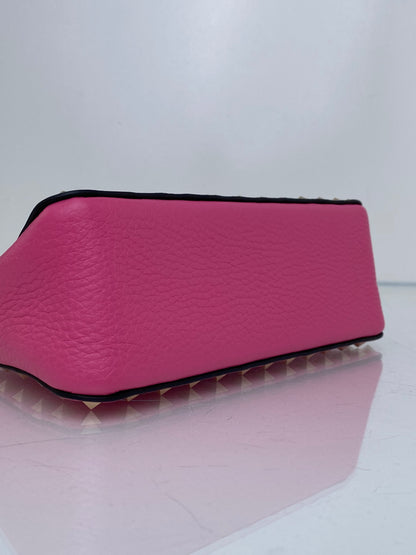Valentino Pink Rockstud Grainy Calfskin Crossbody Bag GHW