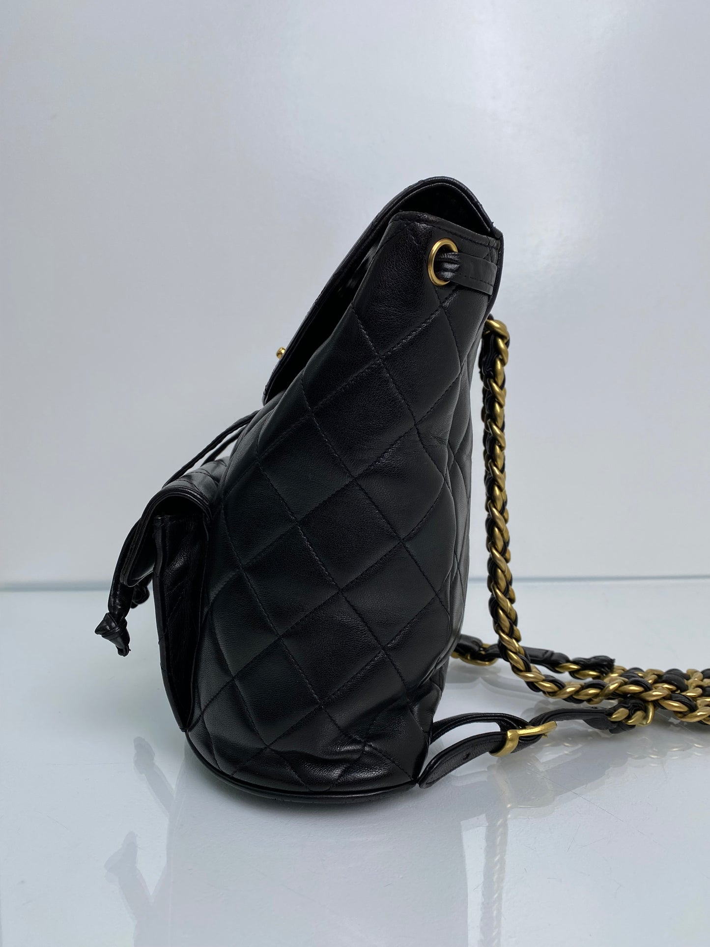 Chanel Vintage Duma Black Backpack GHW