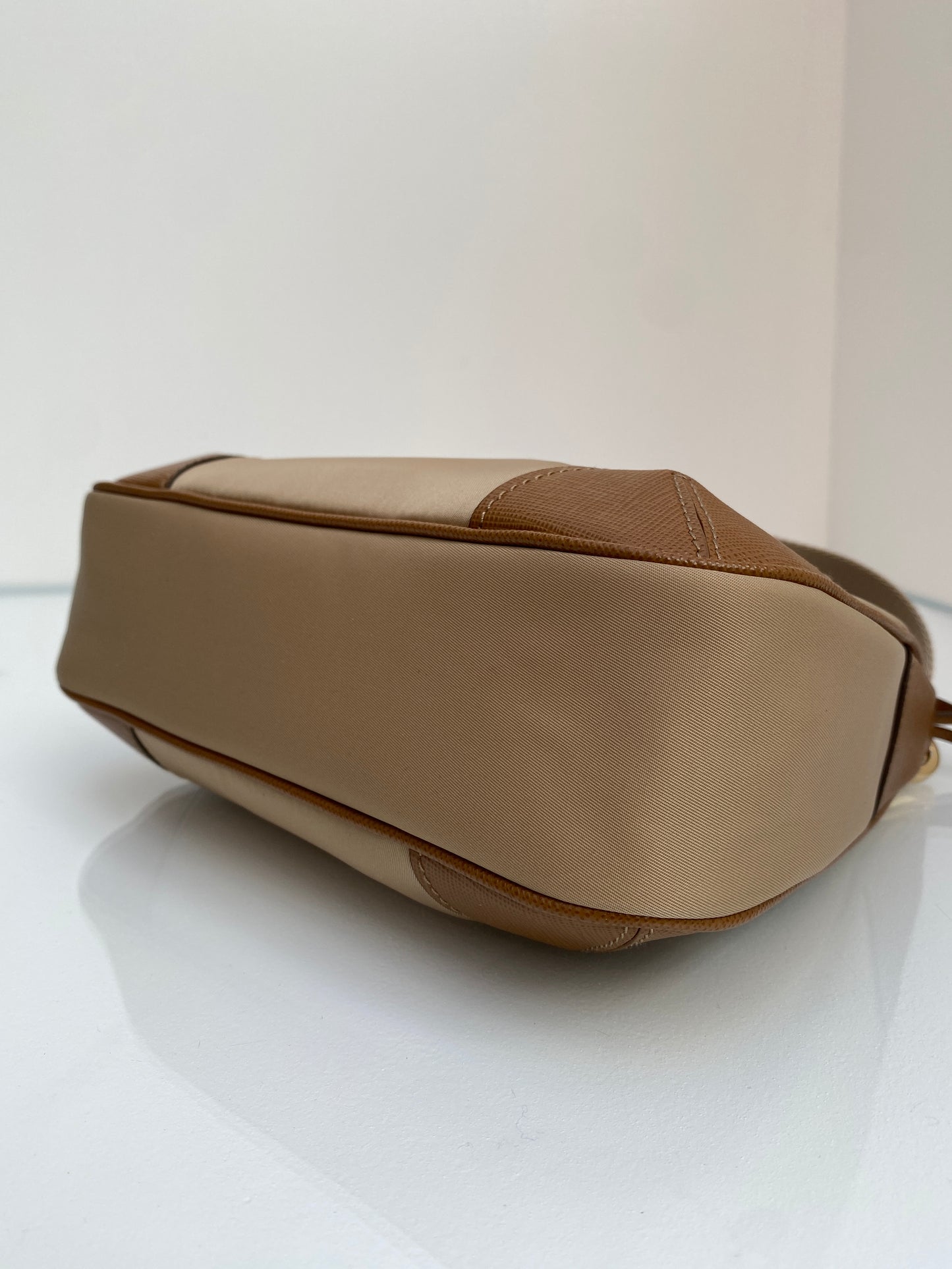 Prada Tan Re-Edition 2005 Re-Nylon & Leather Crossbody Bag
