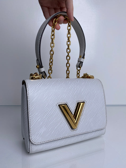 Louis Vuitton Twist Lock White & Gold Epi Crossbody Bag