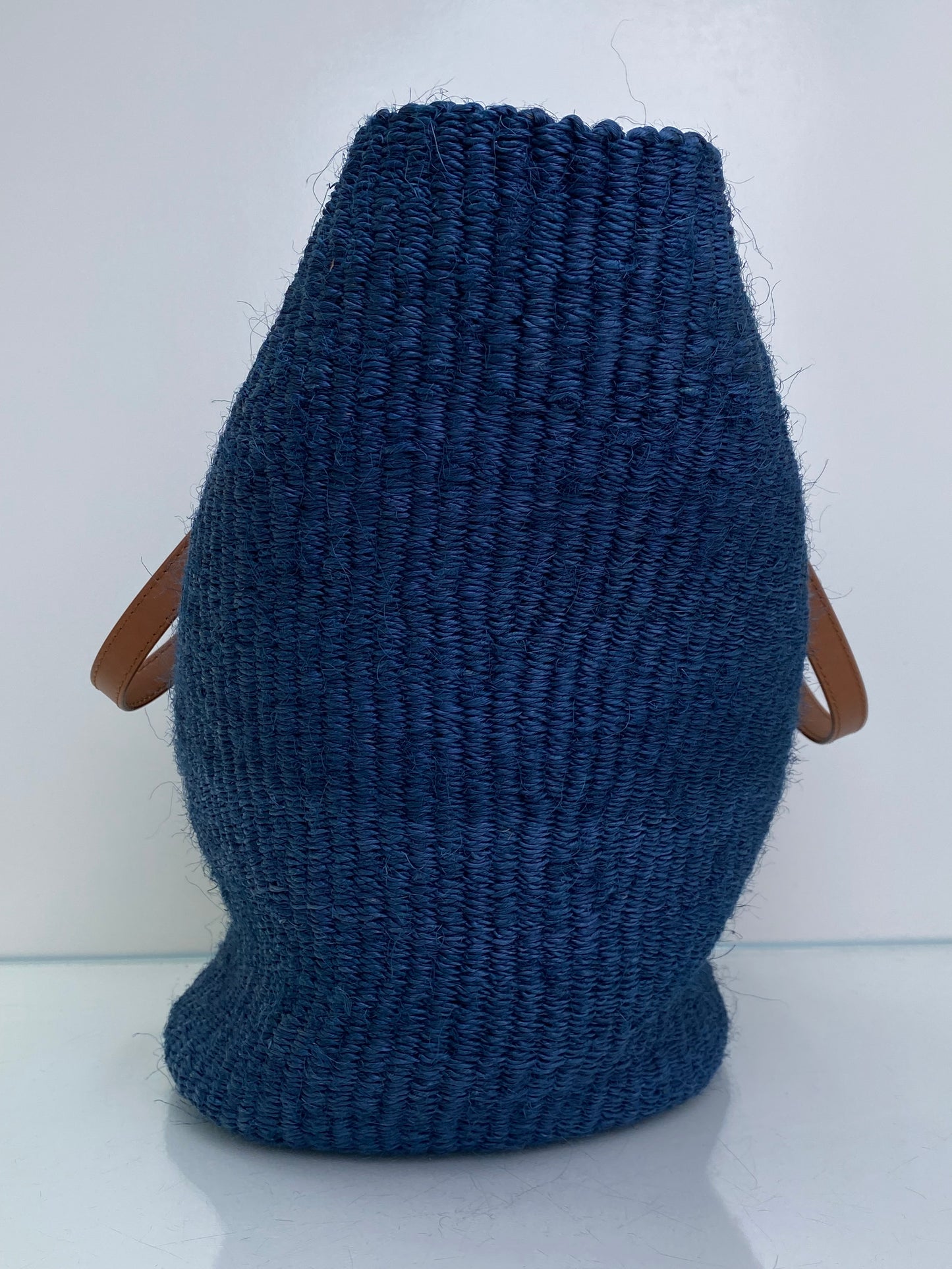 Saint Laurent Blue Panier Raffia Tote Bag GHW
