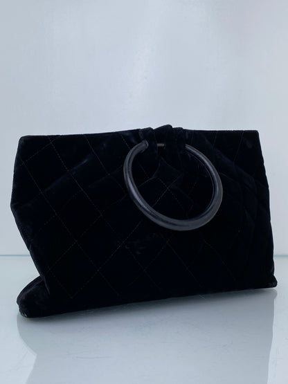 Chanel Vintage Black Velvet Tote Bag GHW