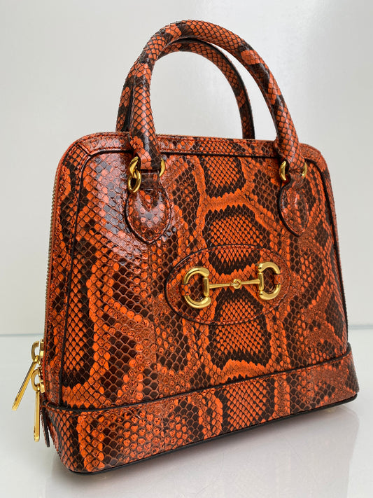 Gucci Orange 1955 Horsebit Small Top Handle Bag GHW