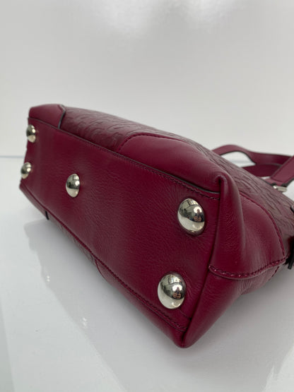 Gucci Burgundy Embossed Horsebit Bag SHW