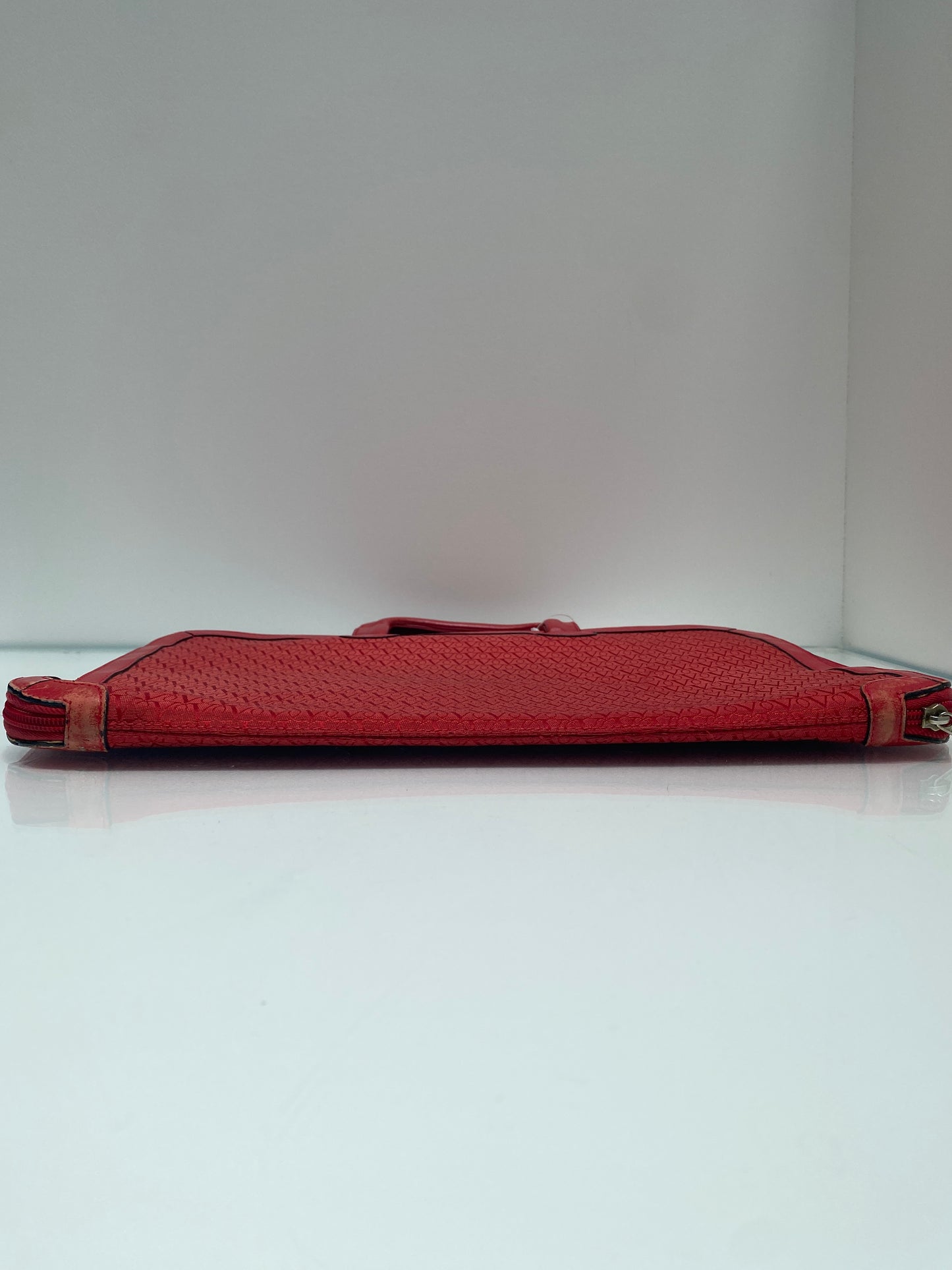 Valentino Red Canvas Briefcase