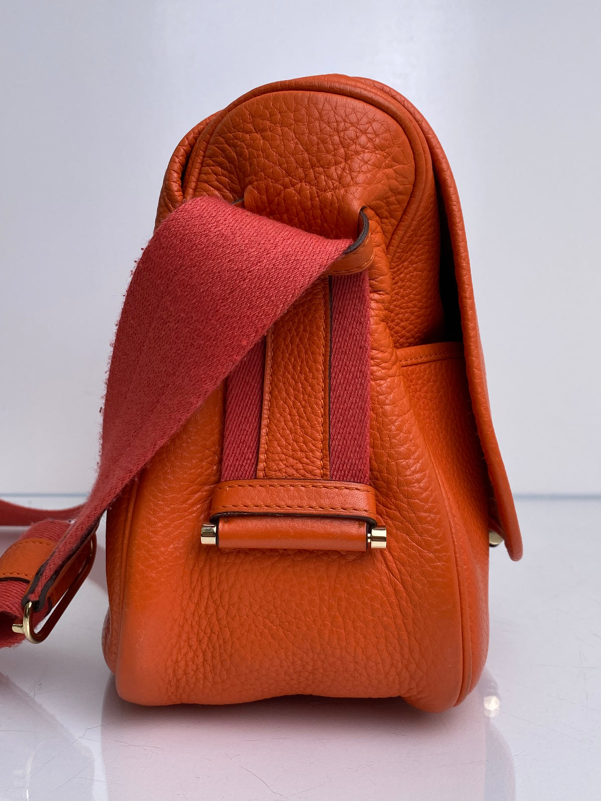 Hermes Orange Clemence Bourlingue Bag GHW
