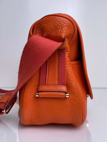 Hermes Orange Clemence Bourlingue Bag GHW