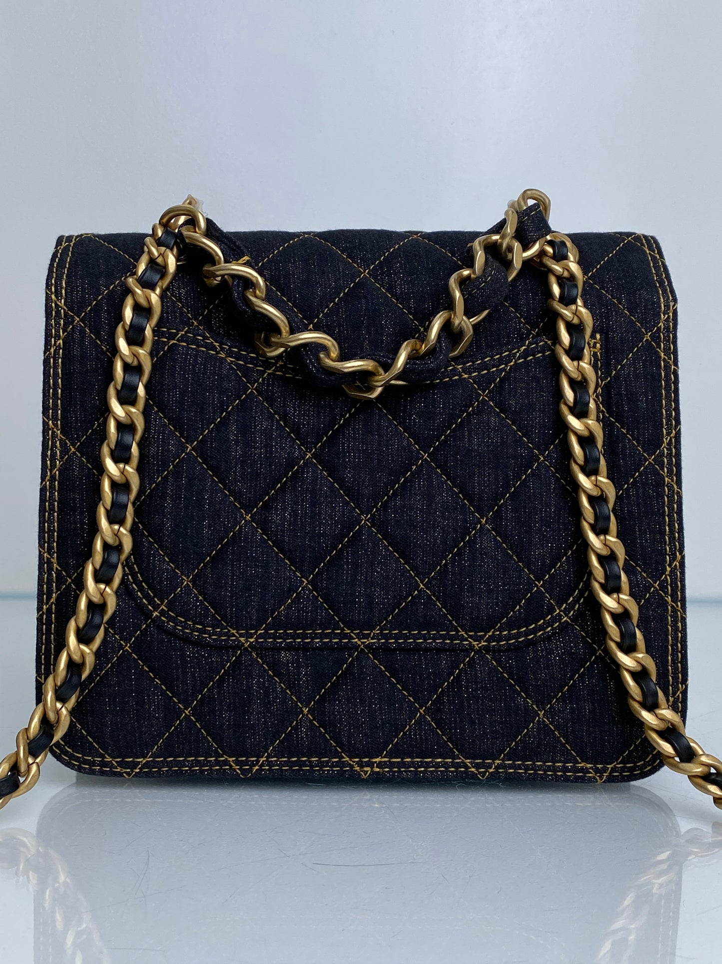 Chanel Denim Double You Mini Flap Bag GHW