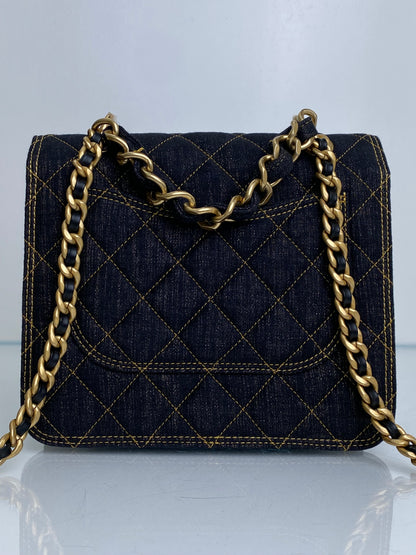 Chanel Denim Double You Mini Flap Bag GHW