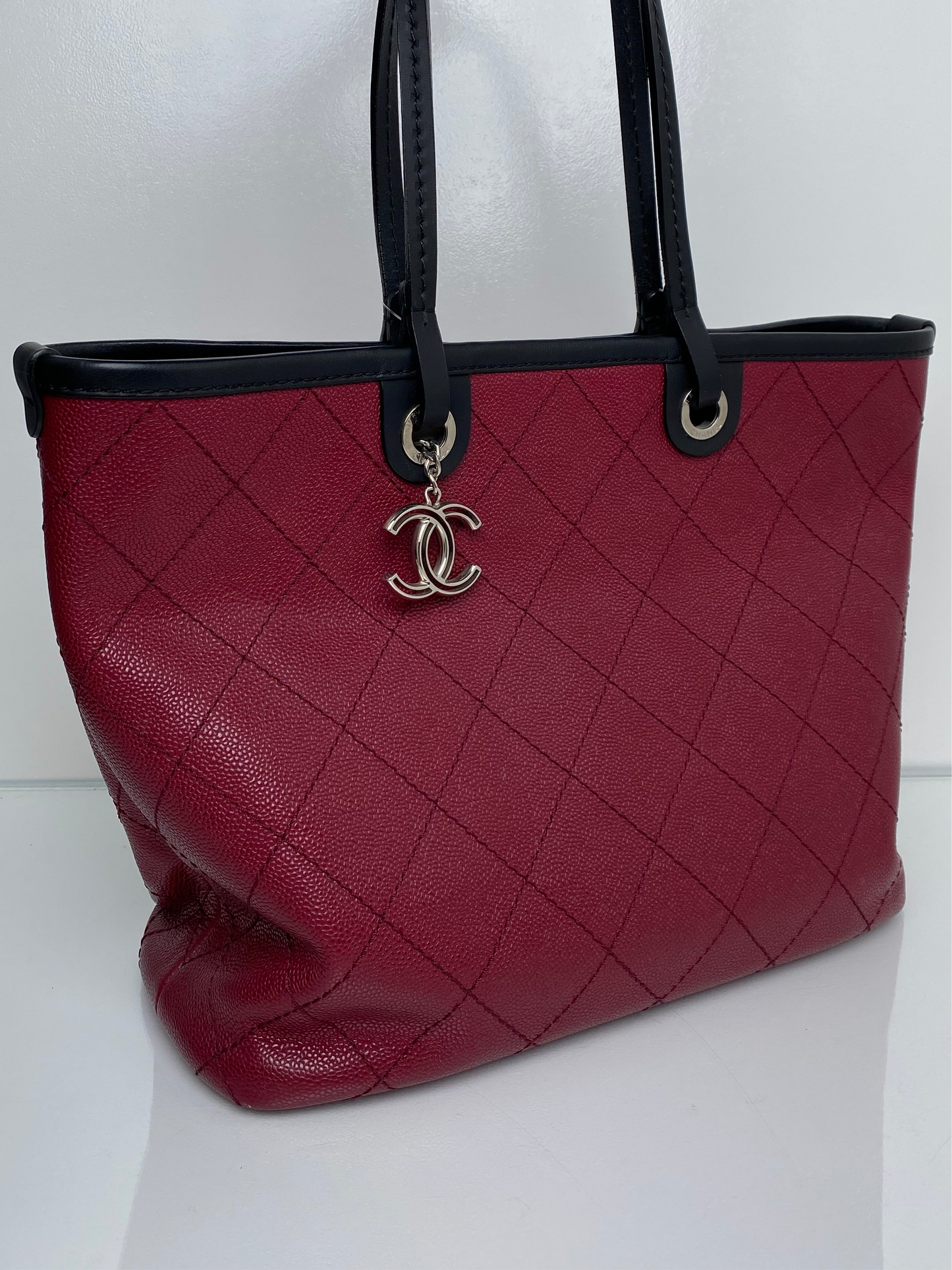 Chanel Quilted Burgundy Tote