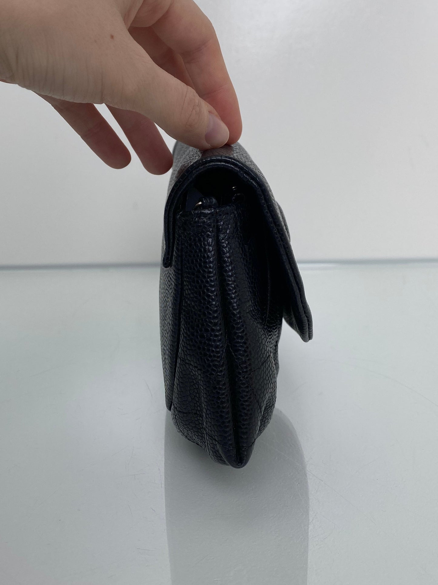 Chanel Black Caviar Half Moon WOC Bag SHW