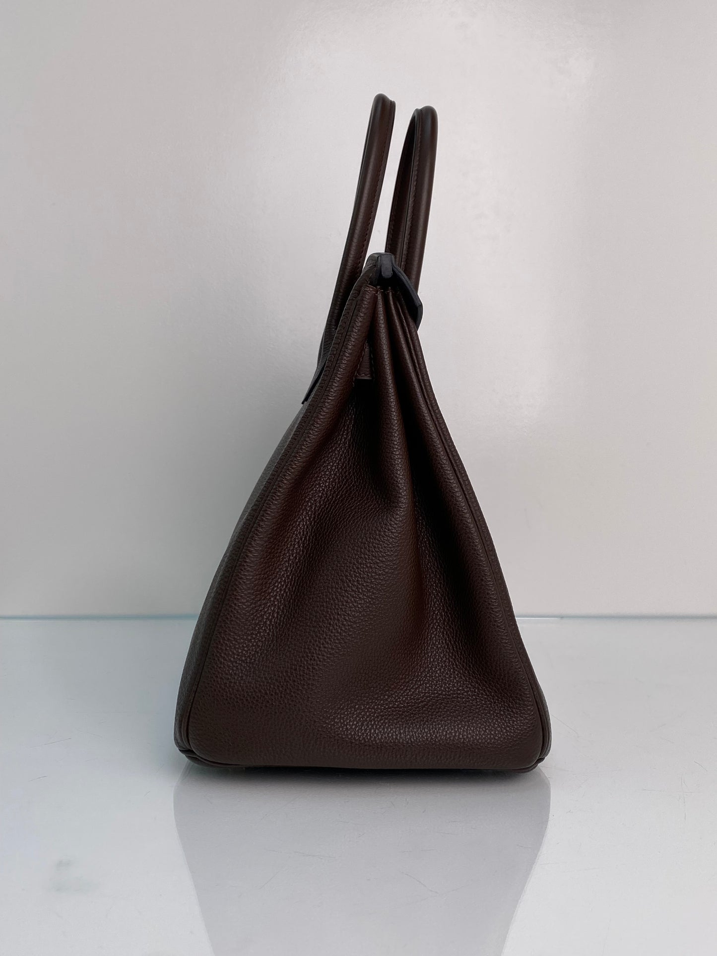 Hermes Birkin 35 Chocolate Togo GHW #Q