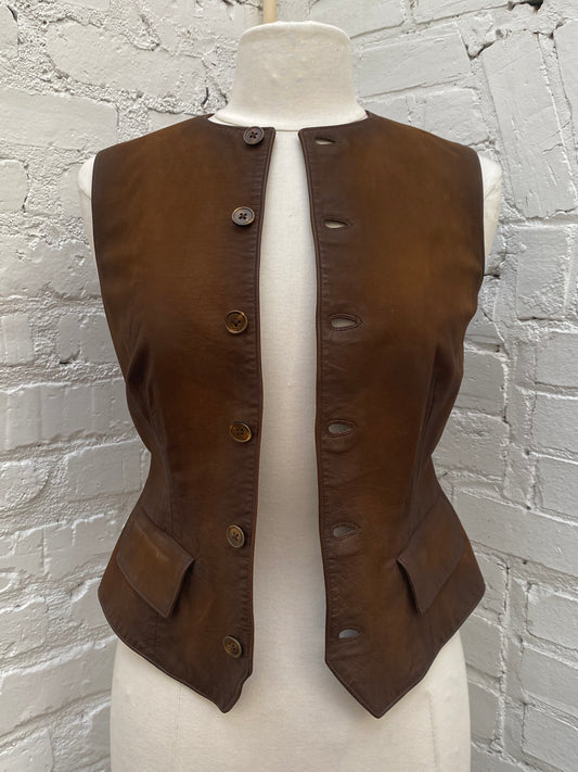 Ralph Lauren Brown Leather Vest, 2