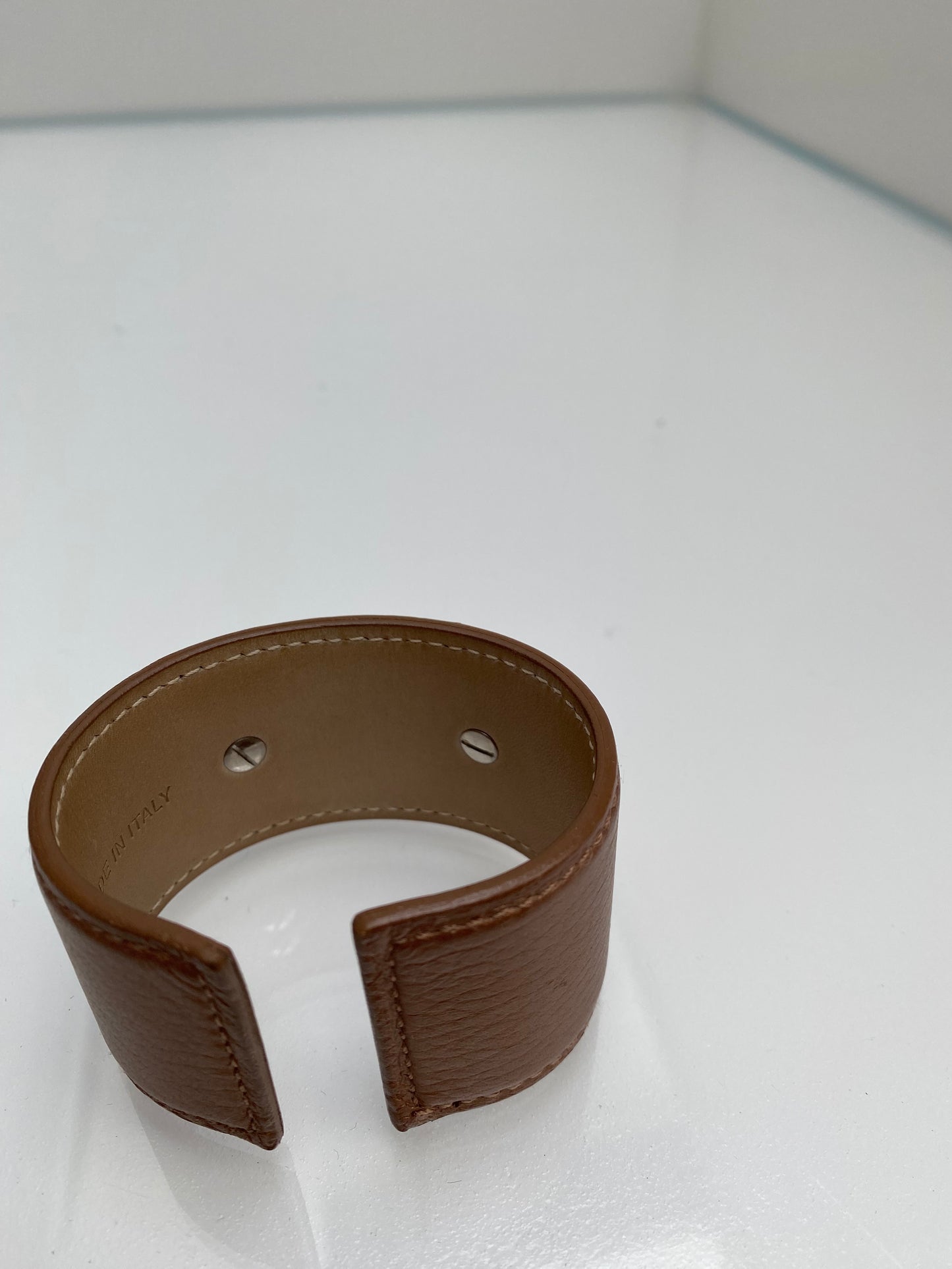 Bulgari Brown Leather Cuff