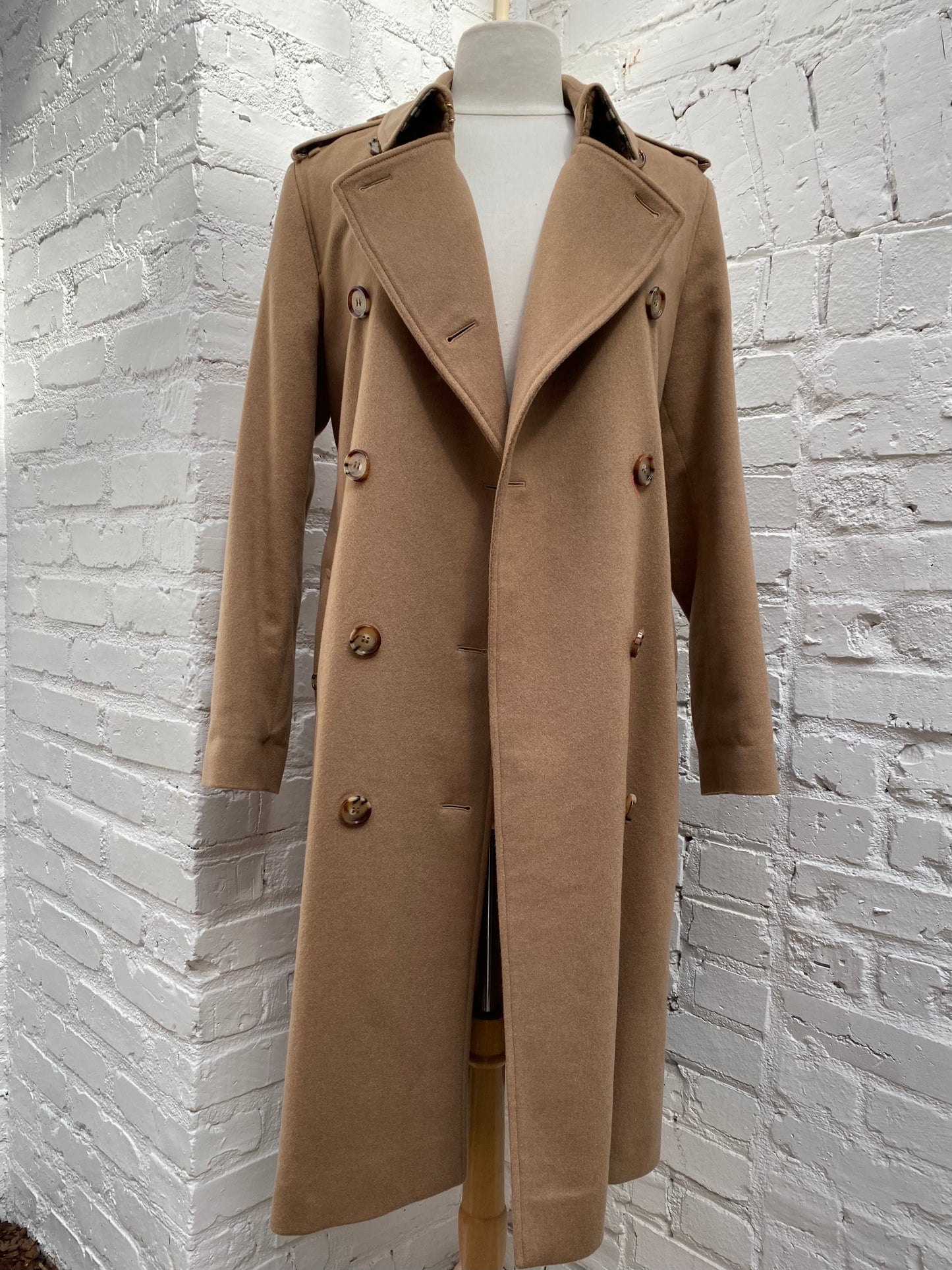 Burberry Light Brown Cashmere Kensington Trench Coat, 6