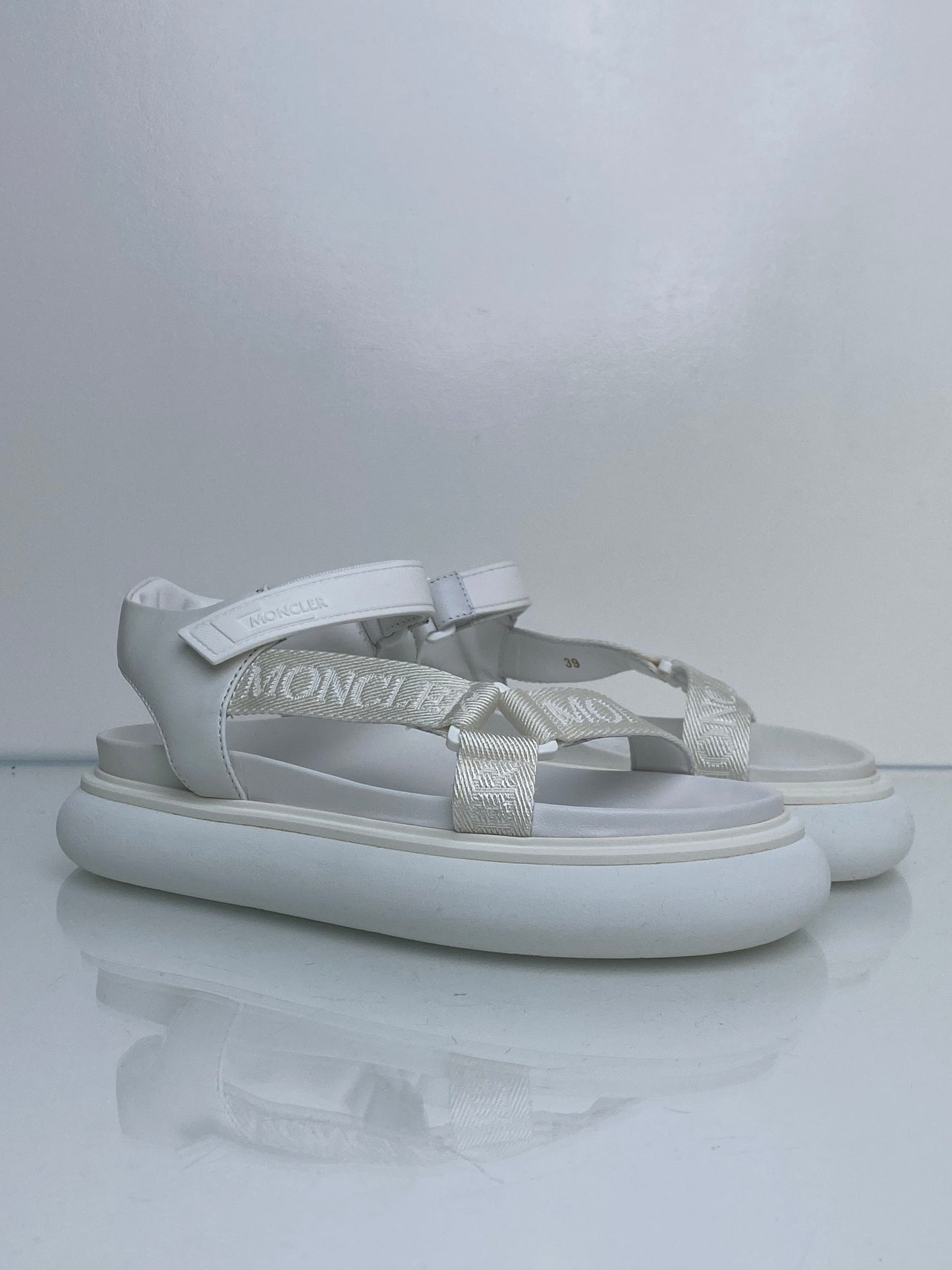 Moncler Catura White Dad Sandals, 39