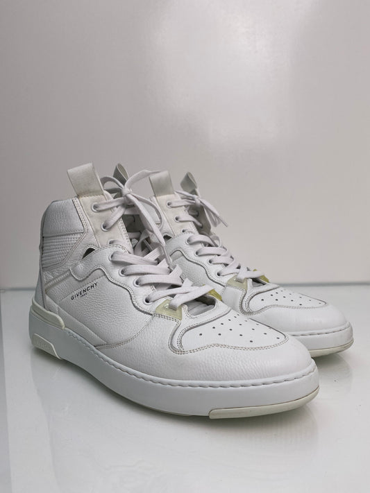 Givenchy White Leather Wing High Top Sneakers, 45