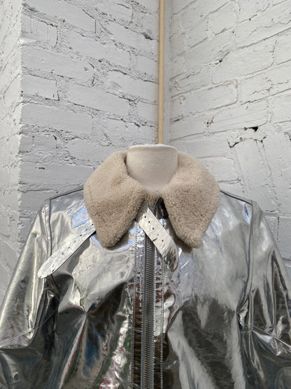 Ralph Lauren Mirror Metallic Silver Jacket, 6
