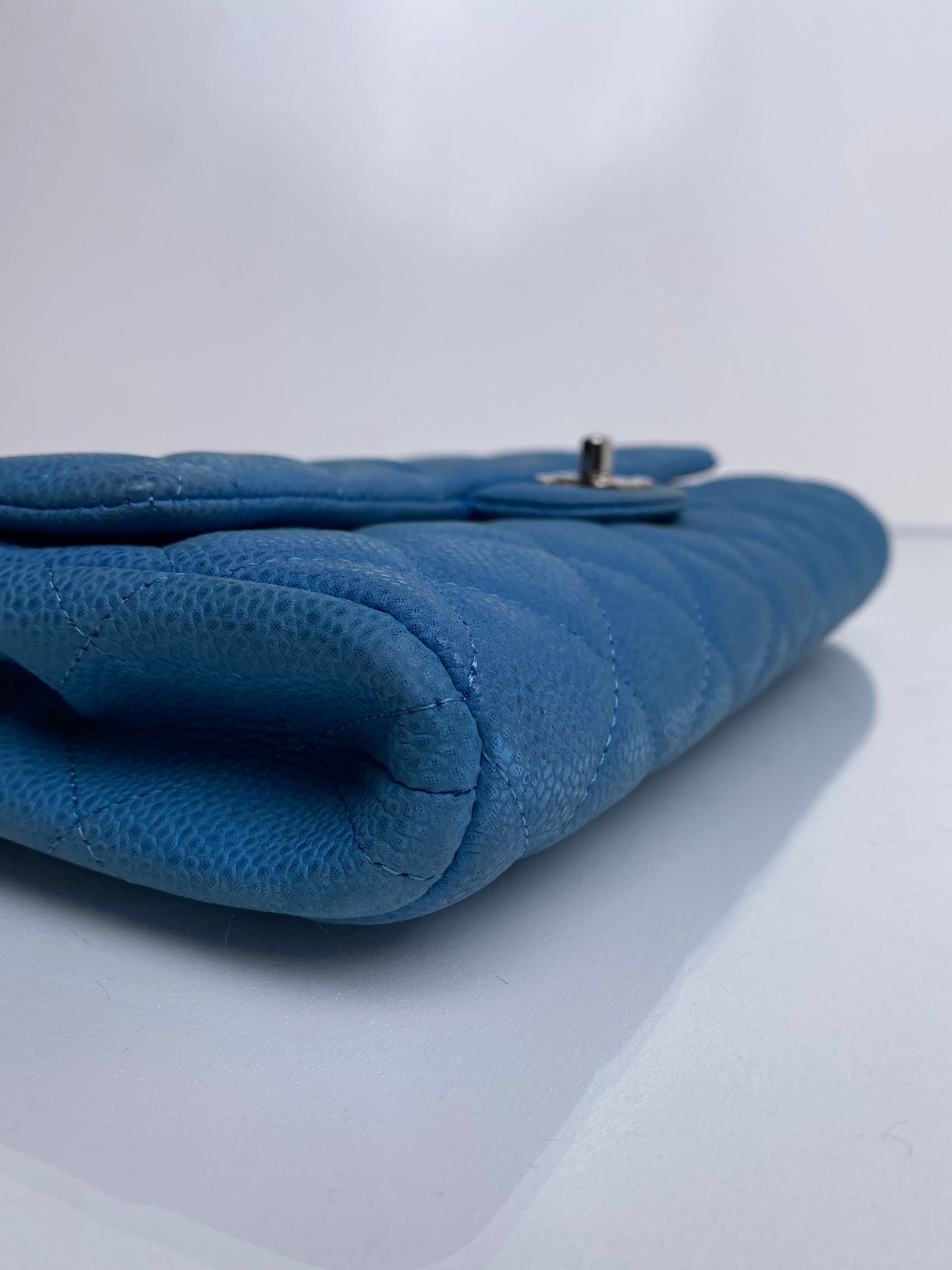 Chanel Blue Caviar Medium Single Flap Shoulder Bag SHW