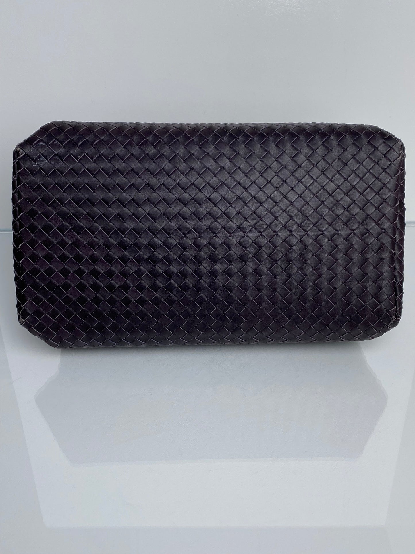 Bottega Veneta Dark Eggplant/Brown Intrecciato Roma Tote Bag GHW