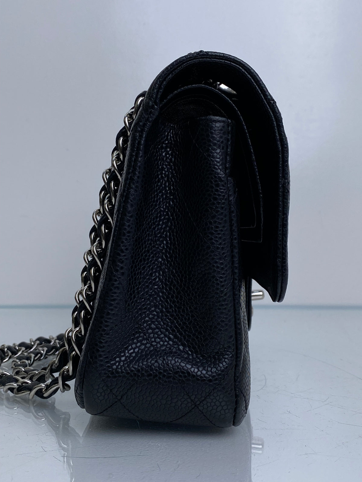 Chanel Black Caviar Classic Medium Flap Bag SHW