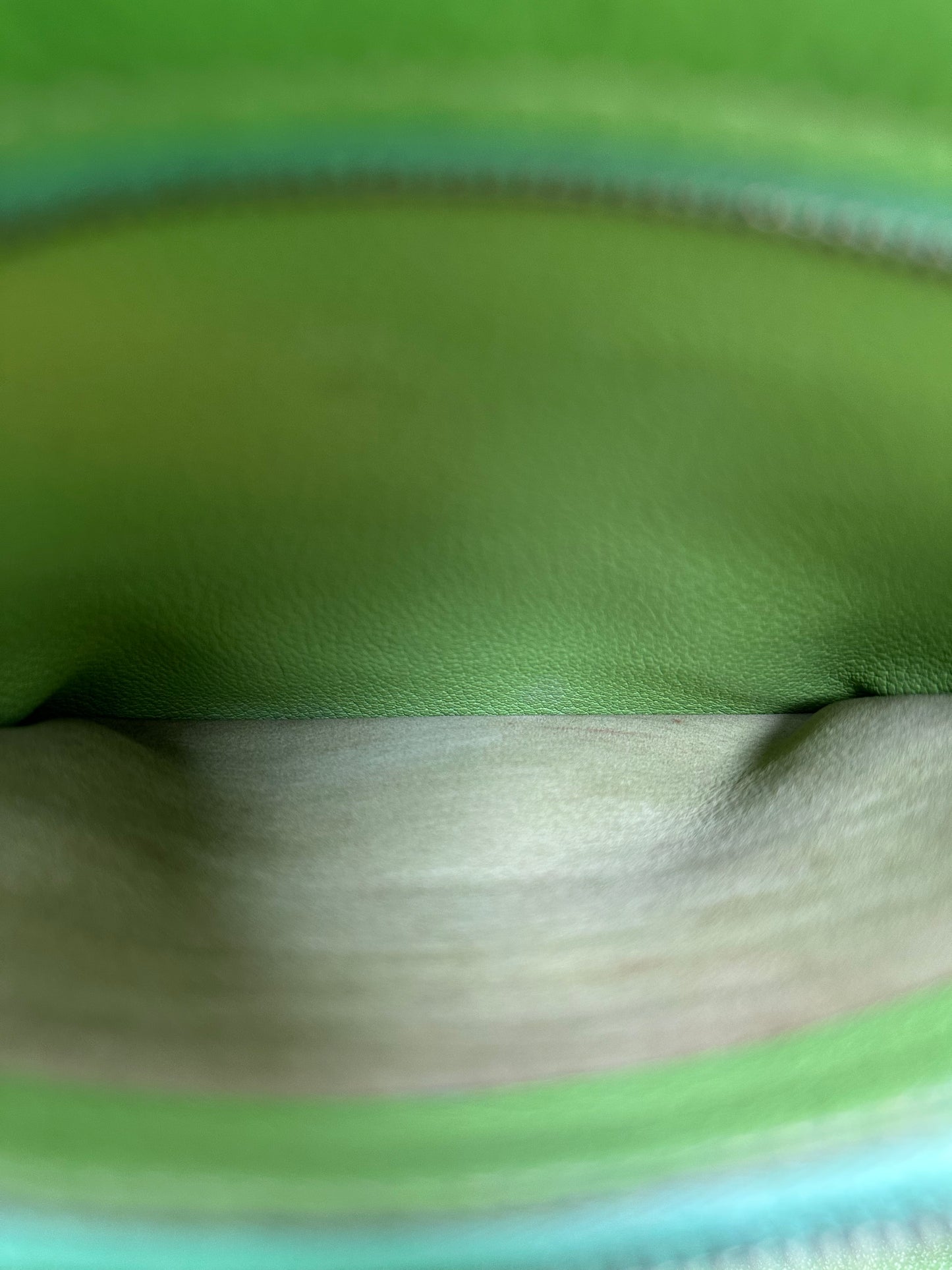 Hermes Kelly 32 Vert Cru, Jaune, and Blue Thalassa Clemence GHW #G