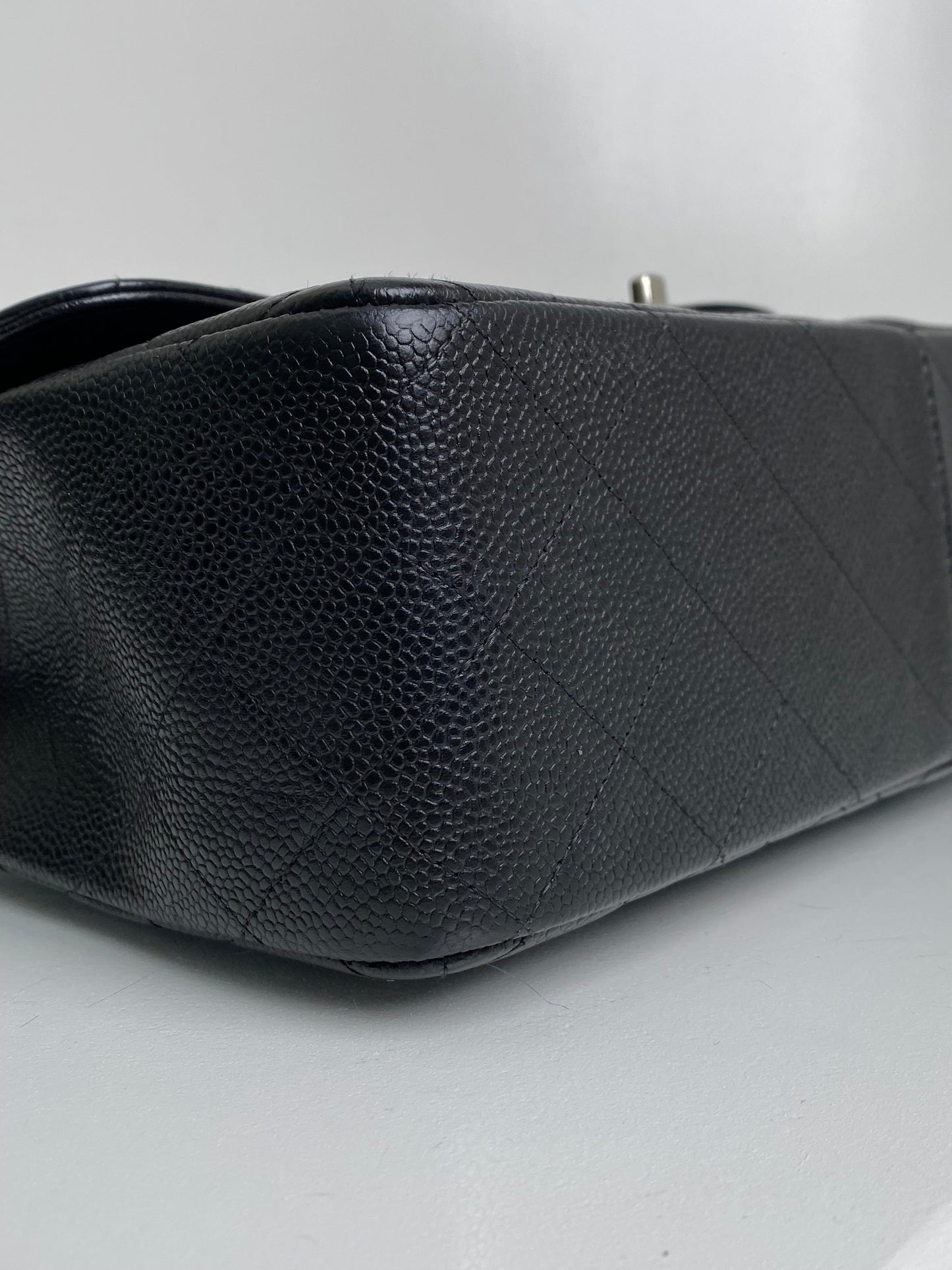 Chanel Classic Jumbo Black Caviar Double Flap SHW