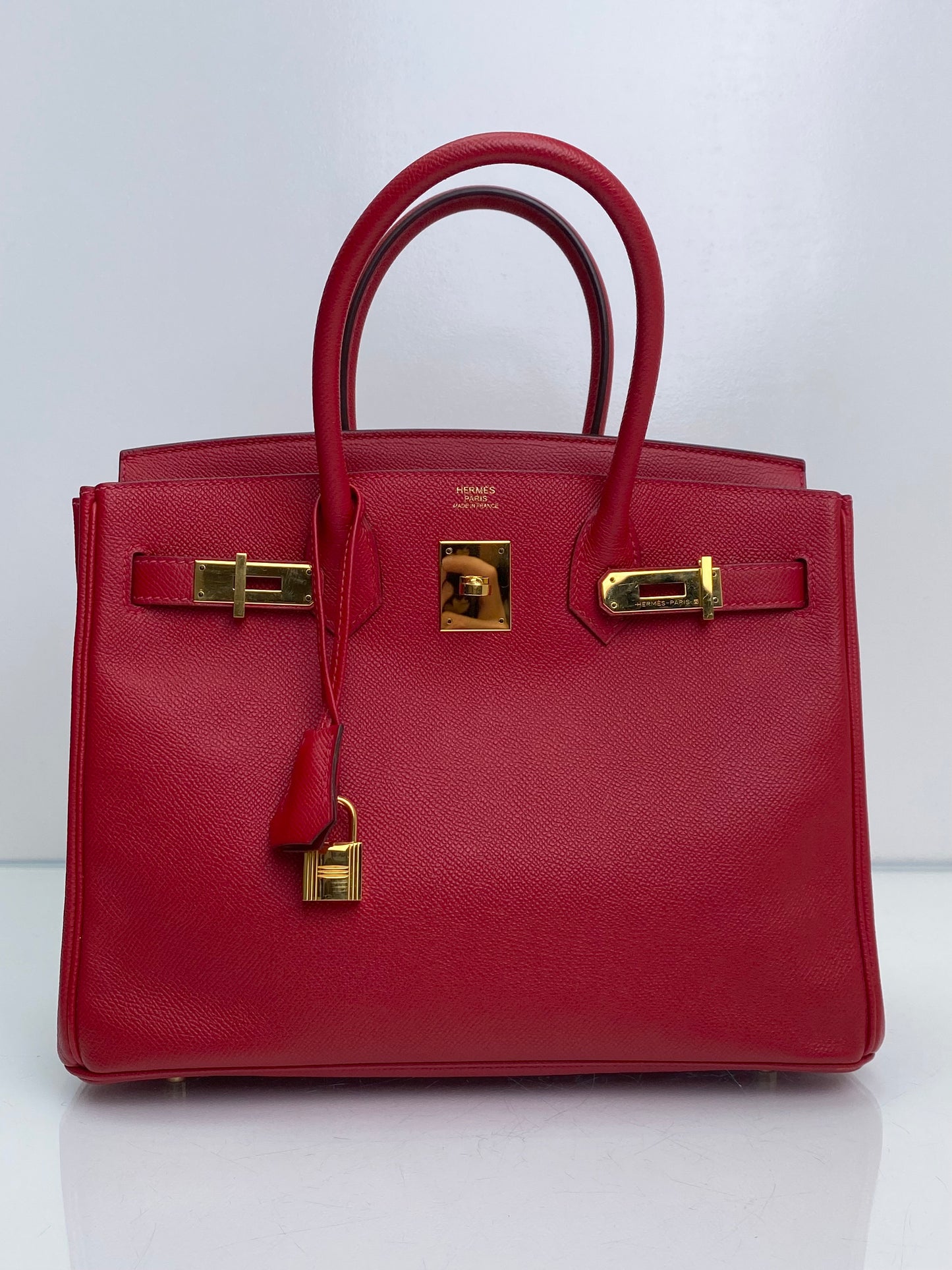 Hermes Birkin 30 Rouge Casaque Epsom GHW #A