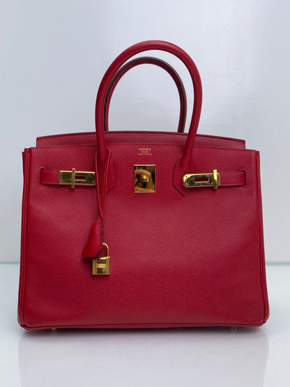 Hermes Birkin 30 Rouge Casaque Epsom GHW #A
