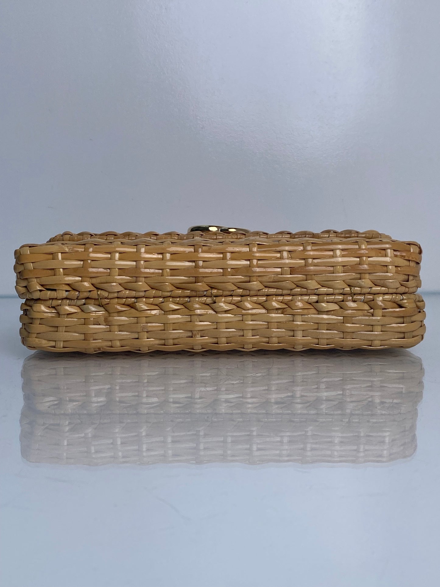 Gucci Tan GG Wicker Basket Crossbody Bag GHW