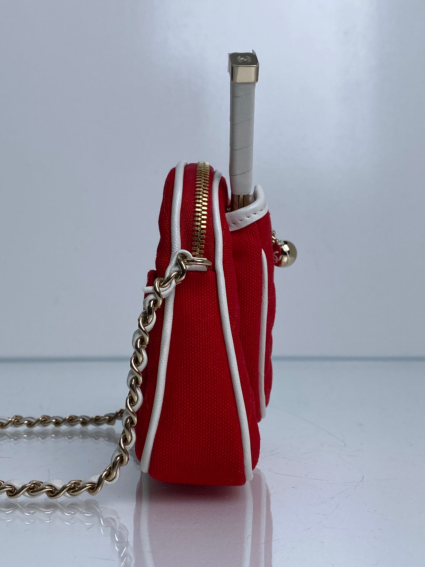 Chanel Tennis Red Mini Chain w/ Mirror GHW