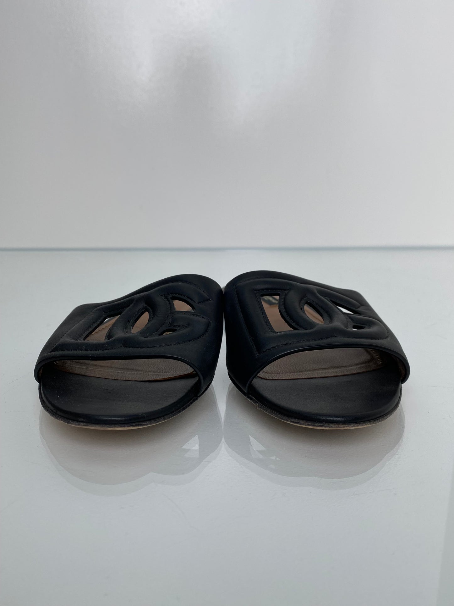 Dolce & Gabbana Black Logo Sandals, 36