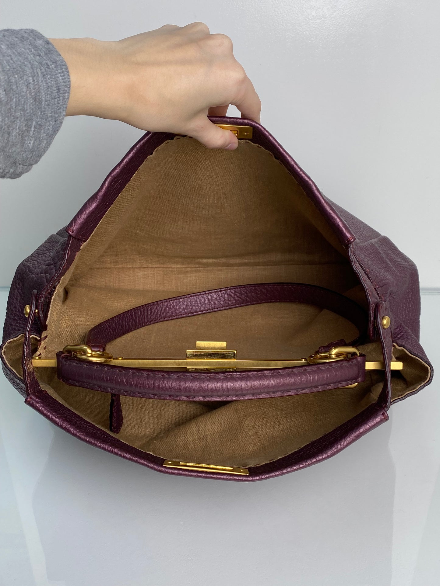 Fendi Purple XXL Peekaboo Bag GHW