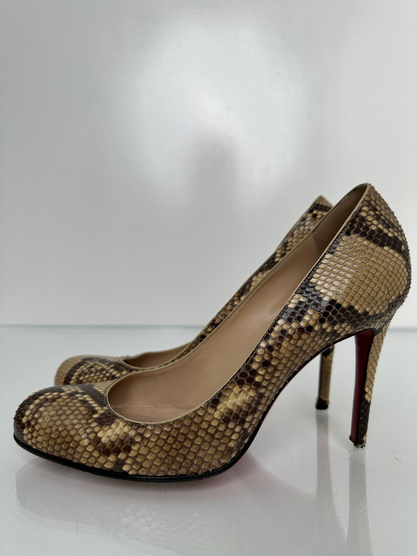 Christian Louboutin Python Heels, 38.5