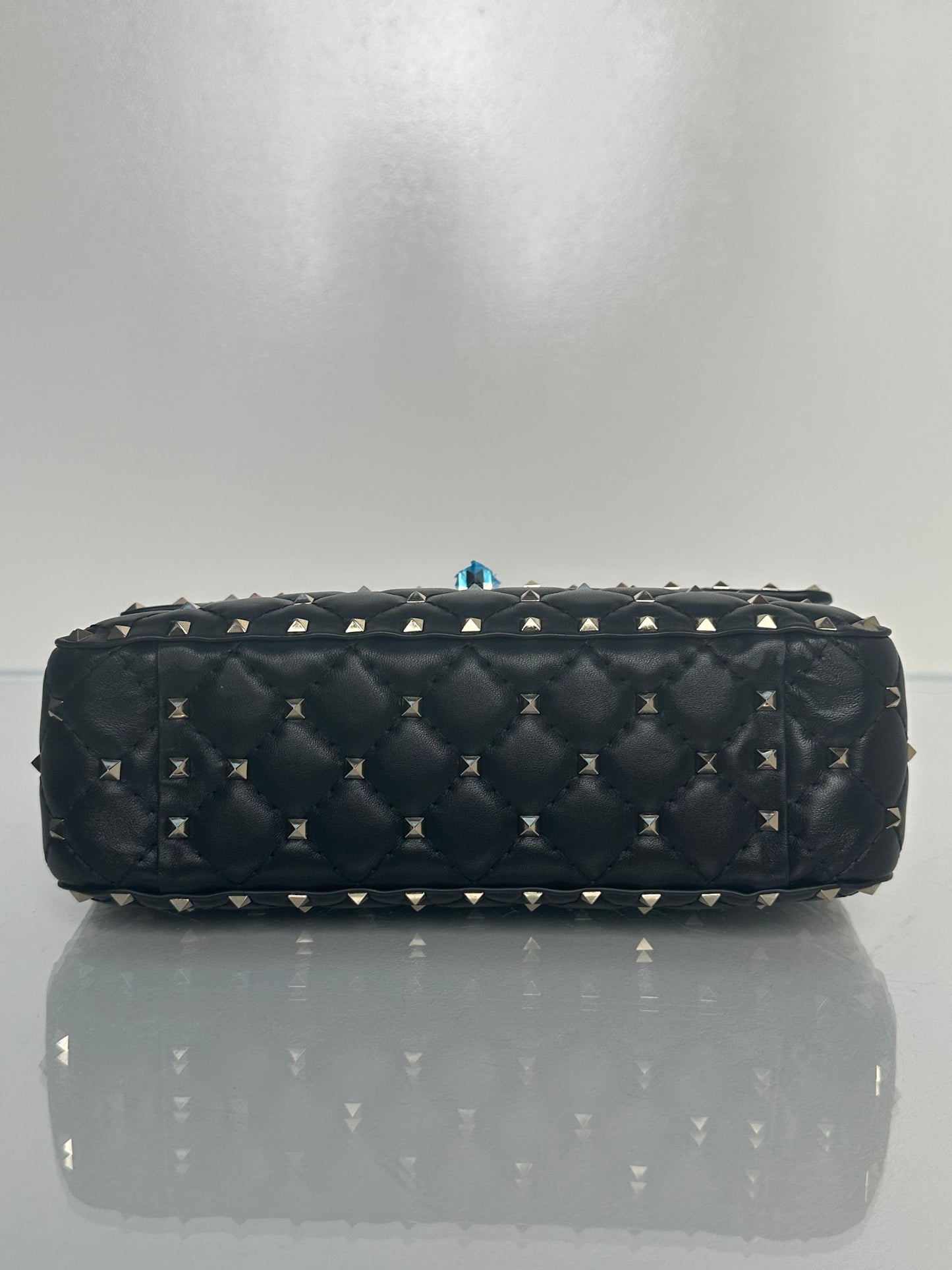 Valentino Black Rockstud Top Handle Crossbody Bag GHW