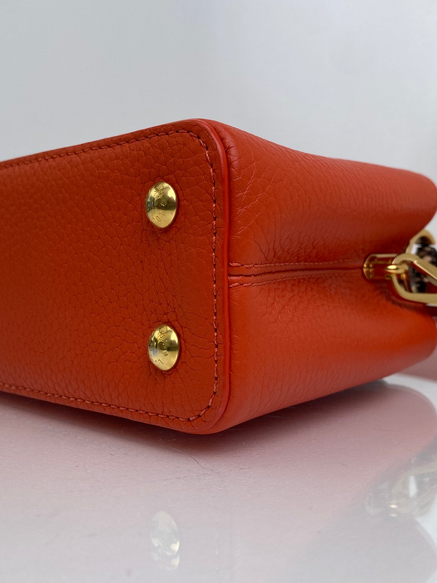 Louis Vuitton Orange Python Capucine Bag GHW