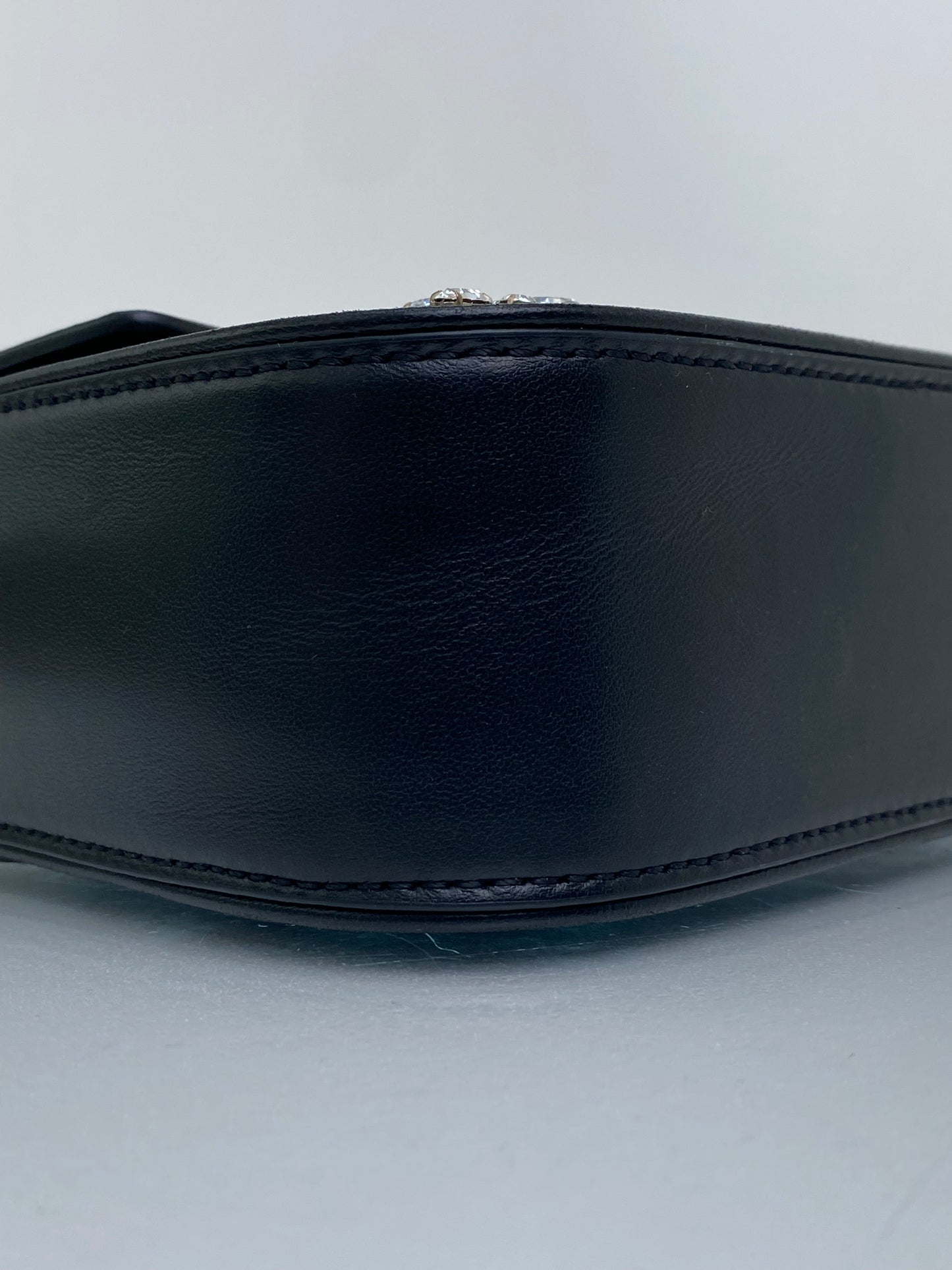 Versace Black Crystal Embellished La Medusa Mini Top Handle Bag SHW