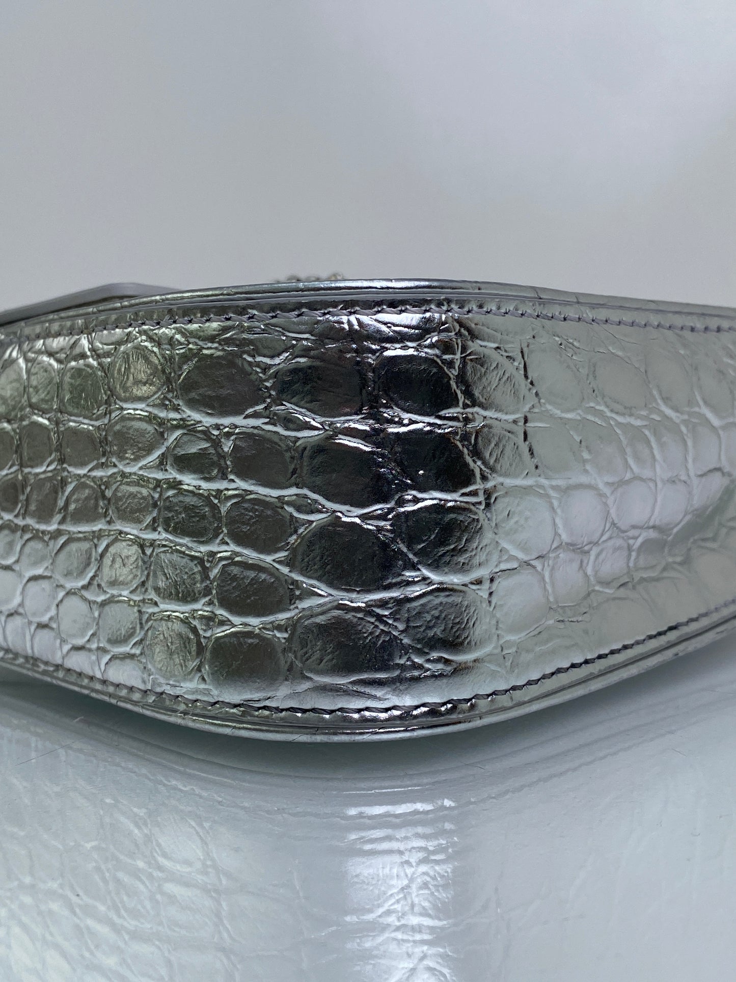 Versace Silver La Medusa Embossed Mini Top Handle Bag SHW